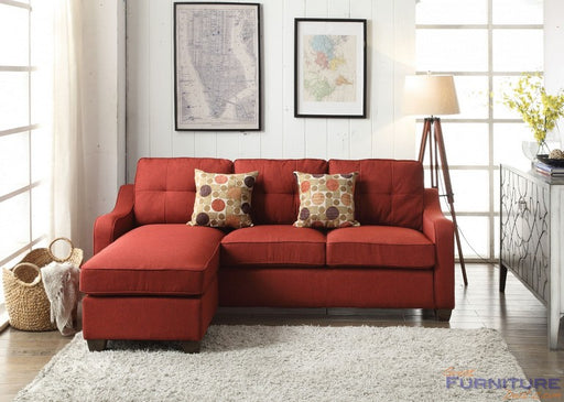 Acme Furniture - Cleavon 2Pcs Red Linen Reversible Sectional Sofa Set - 53740 - GreatFurnitureDeal