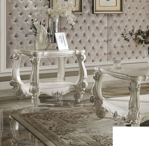Acme Furniture -  Versailles Bone White End Table - 82124 - GreatFurnitureDeal