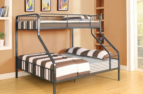 Acme Furniture - Caius Twin XL-Queen Bunk Bed, Gunmetal - 37605 - GreatFurnitureDeal