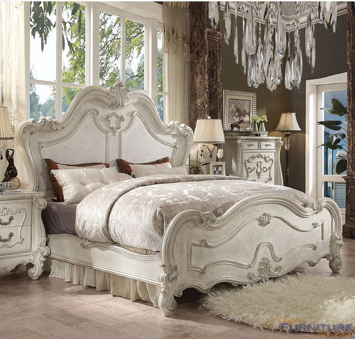 Acme Furniture - Versailles King Bed in Bone White - 21757EK