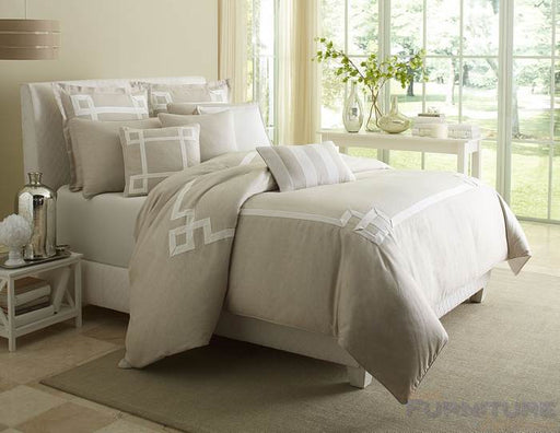 AICO Furniture - Avenue A Natural King 10 piece Comforter Set - AIC-BCS-KS10-AVENU-NAT - GreatFurnitureDeal