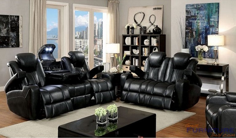 Furniture of America - Zaurak Sofa in Black - CM6291-SF