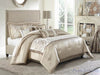 AICO Furniture - Palermo Sand 10 piece King Comforter Set - AIC-BCS-KS10-PLRMO-SAN