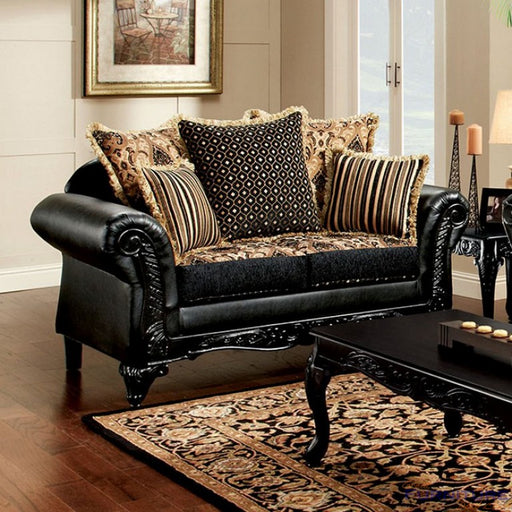 Furniture of America - Theodora Loveseat in Black - SM7505-LV - GreatFurnitureDeal