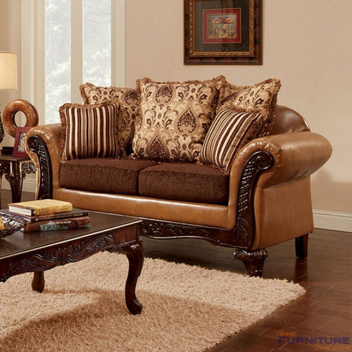 Furniture of America - Isabella Loveseat in Camel - SM7506-LV - GreatFurnitureDeal