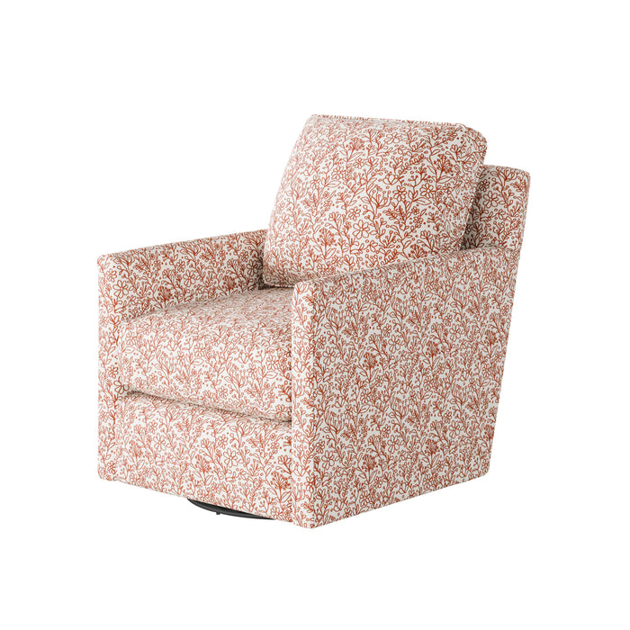 Southern Home Furnishings - Clover Coral Swivel Glider Chair - 21-02G-C Clover Coral - GreatFurnitureDeal