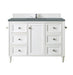 James Martin Furniture - Copper Cove Encore 48" Single Vanity, Bright White w/ 3 CM Cala Blue Quartz Top - 301-V48-BW-3CBL - GreatFurnitureDeal