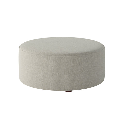 Southern Home Furnishings - Invitation Linen 39" Round Cocktail Ottoman in Light Grey - 140-C Invitation Linen - GreatFurnitureDeal