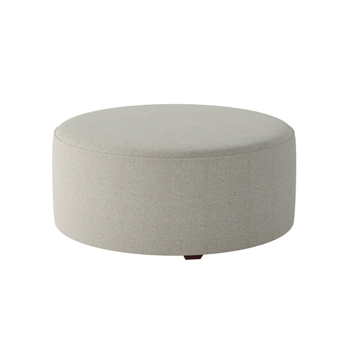 Southern Home Furnishings - Invitation Linen 39" Round Cocktail Ottoman in Light Grey - 140-C Invitation Linen - GreatFurnitureDeal