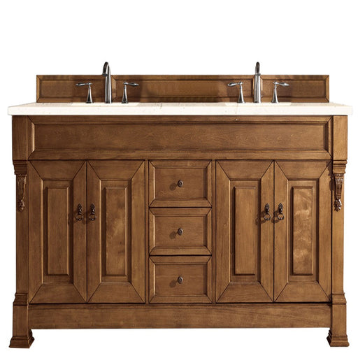 James Martin Furniture - Brookfield 72" Country Oak Double Vanity w- 3 CM Eternal Marfil Quartz Top - 147-114-5771-3EMR - GreatFurnitureDeal