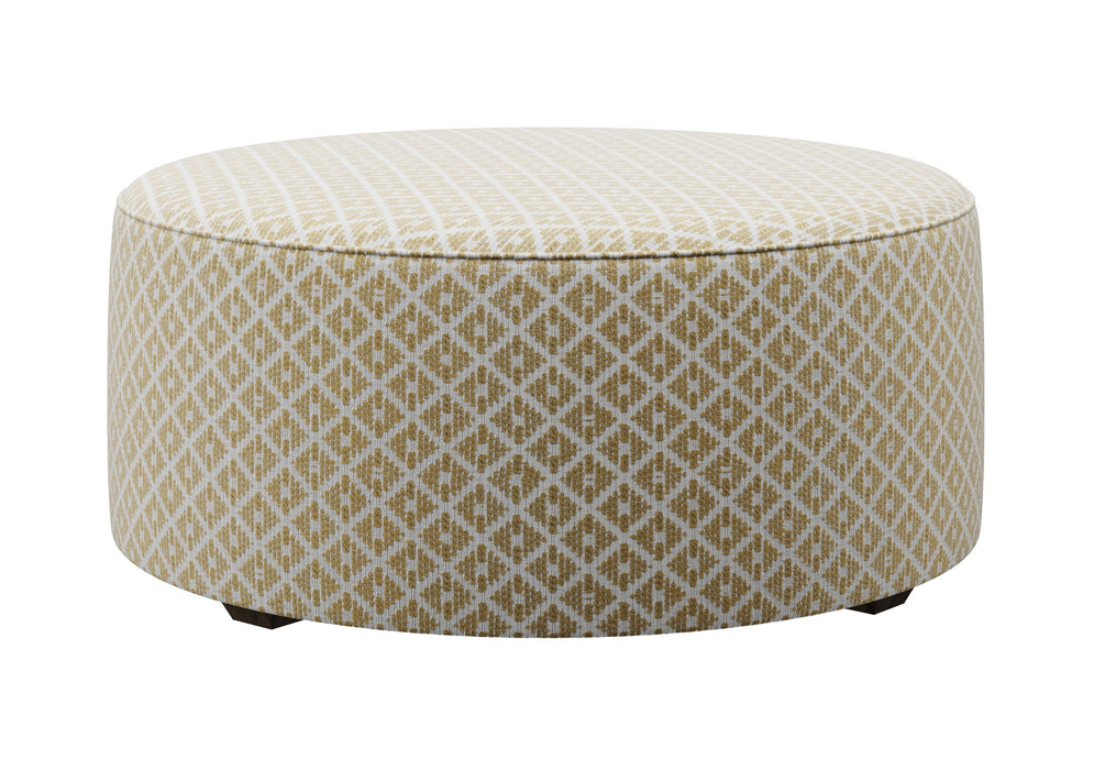 Southern Home Furnishings - Limelight Mineral 39" Round Cocktail Ottoman - 140 Owen Straw-MTO - GreatFurnitureDeal