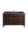 James Martin Furniture - Brittany 48" Burnished Mahogany Single Vanity w/ 3 CM Cala Blue Quartz Top - 650-V48-BNM-3CBL - GreatFurnitureDeal