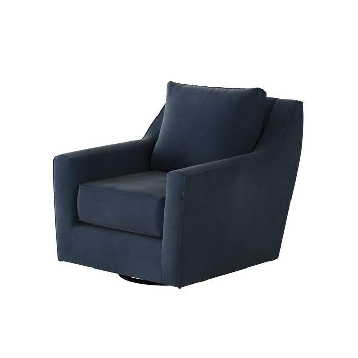 Southern Home Furnishings - Bella Midnight Swivel Glider Chair in Blue - 67-02G-C Bella Midnight
