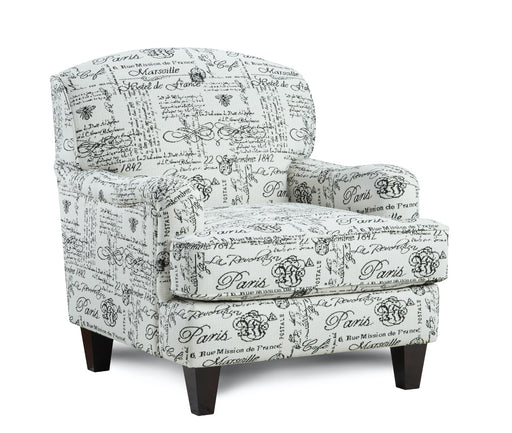 Southern Home Furnishings - Dizzy Iron Accent Chair in White - 01-02 Francaise Ebony - GreatFurnitureDeal