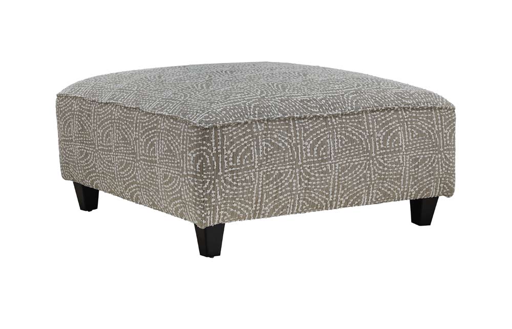 Southern Home Furnishings - Hogan Cotton Cocktail Ottoman in Grey - 109 Allegory Line Cocktal Ottoman - GreatFurnitureDeal