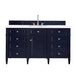 James Martin Furniture - Brittany 60" Victory Blue Single Vanity w- 3 CM Arctic Fall Solid Surface Top - 650-V60S-VBL-3AF - GreatFurnitureDeal
