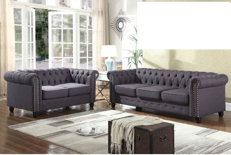 Mariano Furniture - YS001 Charcoal 3 Piece Living Room Set - BMYS001-SLC - GreatFurnitureDeal