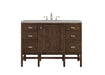 James Martin Furniture - Addison 48" Single Vanity Cabinet, Mid Century Acacia, w- 3 CM Eternal Serena Quartz Top - E444-V48-MCA-3ESR - GreatFurnitureDeal