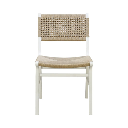 Worlds Away - Rattan Wrapped Dining Chair In Matte White Lacquer - MONROE WH - GreatFurnitureDeal
