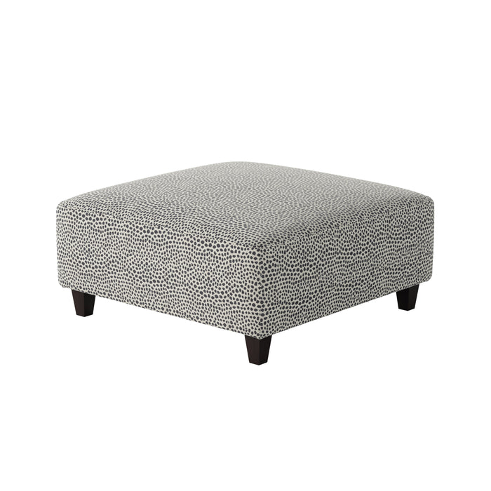 Southern Home Furnishings - Faux Skin Carbon 38"Cocktail Ottoman in Black - 109-C Faux Skin Carbon - GreatFurnitureDeal