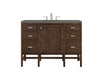 James Martin Furniture - Addison 48" Single Vanity Cabinet, Mid Century Acacia, w- 3 CM Grey Expo Quartz Top - E444-V48-MCA-3GEX - GreatFurnitureDeal