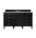 James Martin Furniture - Brittany 60" Single Vanity, Black Onyx, w/ 3 CM Ethereal Noctis Quartz Top - 650-V60S-BKO-3ENC - GreatFurnitureDeal