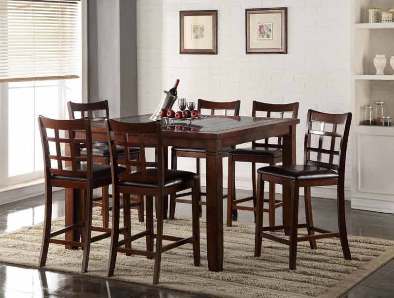 Myco Furniture - Zaire 5 Piece Pub Table Set in Cherry - ZA710T-5SET - GreatFurnitureDeal