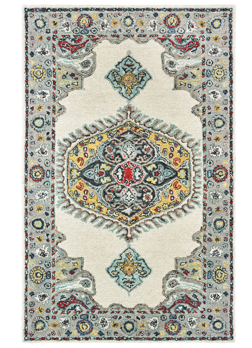 Oriental Weavers - Zahra Ivory/ Grey Area Rug - 75505 - GreatFurnitureDeal
