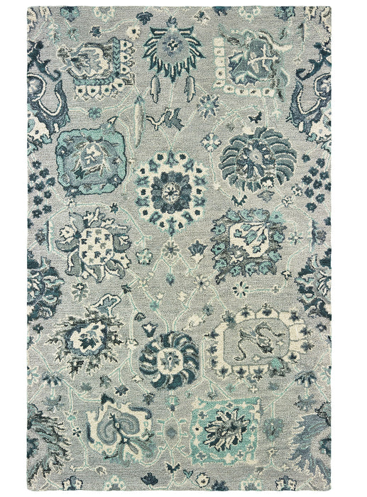 Oriental Weavers - Zahra Grey/ Blue Area Rug - 75508 - GreatFurnitureDeal