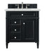James Martin Furniture - Brittany 30" Single Vanity, Black Onyx, w/ 3 CM Ethereal Noctis Quartz Top - 650-V30-BKO-3ENC - GreatFurnitureDeal
