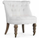 Zentique - Amelie White Linen Rolling Accent Chair - CF003 E272 IW90 - GreatFurnitureDeal