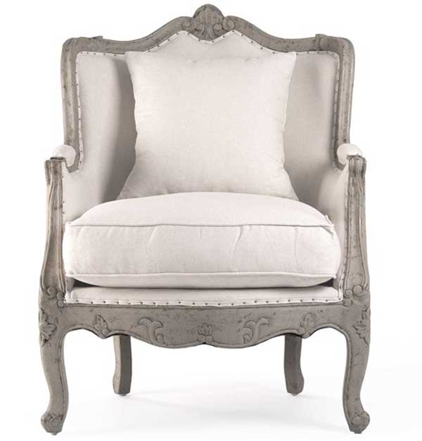 Zentique -  Adele Off-White Cotton Accent Chair - CFH198 432 C020