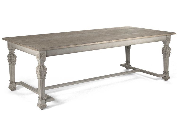 Zentique - San Francisco Natural / Distressed White 94'' Wide Rectangular Dining Table - ZENLI-SH9-25-26 White