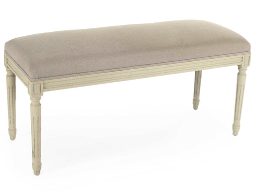 Zentique - Lille Natural Linen Accent Bench without Nailhead - B014 309 A003 w/o Nailhead - GreatFurnitureDeal