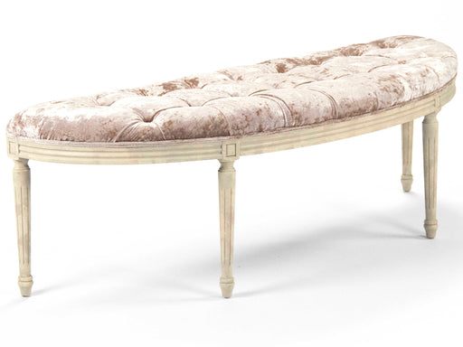 Zentique - Louis Crushed Champagne Velvet Accent Bench - W3 CFH208 309 A - GreatFurnitureDeal