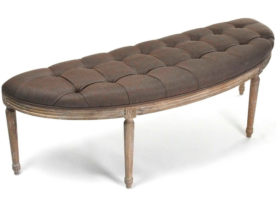 Zentique - Louis Aubergine Linen Accent Bench - W3 CFH208 E272 A008 - GreatFurnitureDeal