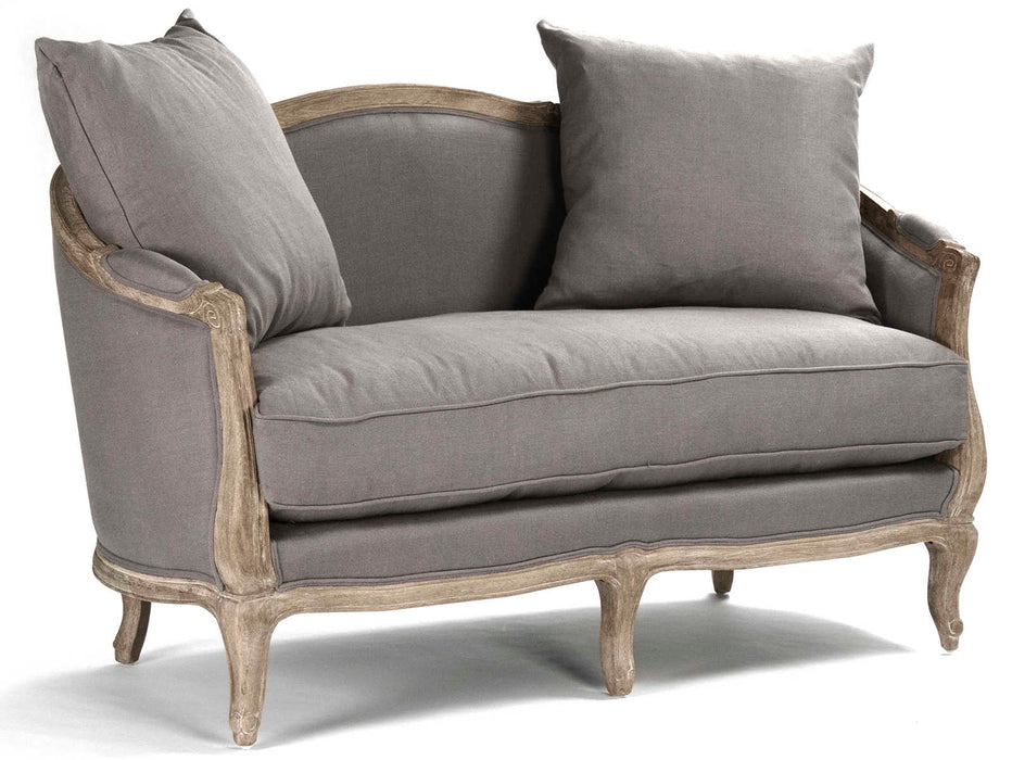 Zentique - Maison Grey Linen Loveseat Sofa - CFH007-2 E272 A048 - GreatFurnitureDeal