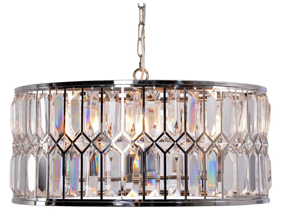 Zentique - Chrome Stainless Steel 6-light 23'' Wide Crystal Mini Chandelier -  ZD7398-6N