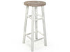 Zentique - Parisienne Natural / Distressed White Side Bar Height Stool - SET OF 2 - PC089 - GreatFurnitureDeal