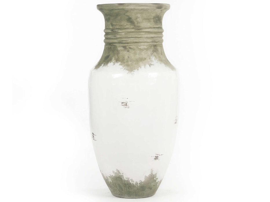 Zentique - Distressed White Vase - 14A109 - GreatFurnitureDeal