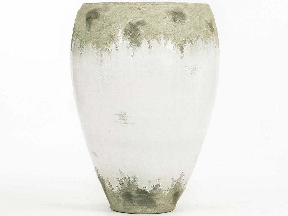 Zentique - Distressed White Vase - 14A121