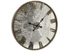 Zentique - Distressed Brown Mirrored Iron Clock with LED Backlight - PC102 - GreatFurnitureDeal
