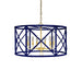 Worlds Away - Zia Bamboo Chandelier In Navy W Gold Cluster - ZIA NVY