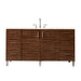 James Martin Furniture - Metropolitan 60" Single Vanity, American Walnut, w- 3 CM Eternal Marfil Quartz Top - 850-V60S-AWT-3EMR - GreatFurnitureDeal