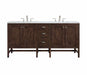 James Martin Furniture - Addison 72" Double Vanity Cabinet, Mid Century Acacia, w- 3 CM Carrara White Top - E444-V72-MCA-3CAR - GreatFurnitureDeal