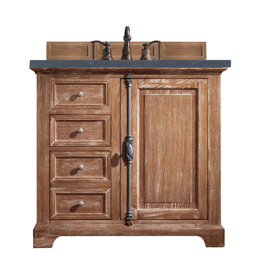 James Martin Furniture - Providence 36" Single Vanity Cabinet, Driftwood, w- 3 CM Charcoal Soapstone Quartz Top - 238-105-5511-3CSP - GreatFurnitureDeal