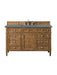James Martin Furniture - Brittany 48" Saddle Brown Single Vanity w/ 3 CM Cala Blue Quartz Top - 650-V48-SBR-3CBL - GreatFurnitureDeal