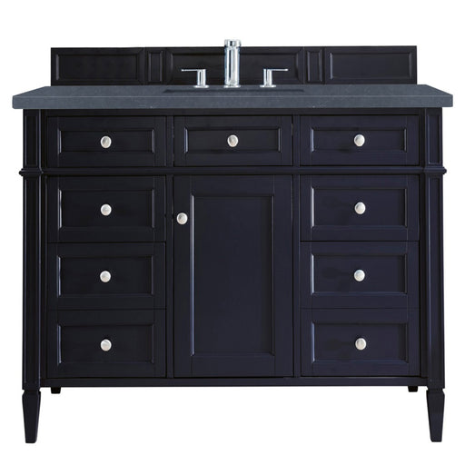 James Martin Furniture - Brittany 48" Victory Blue Single Vanity w- 3 CM Charcoal Soapstone Quartz Top - 650-V48-VBL-3CSP - GreatFurnitureDeal