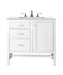 James Martin Furniture - Addison 30" Single Vanity Cabinet, Glossy White, w/ 3 CM Ethereal Noctis Top - E444-V30-GW-3ENC - GreatFurnitureDeal