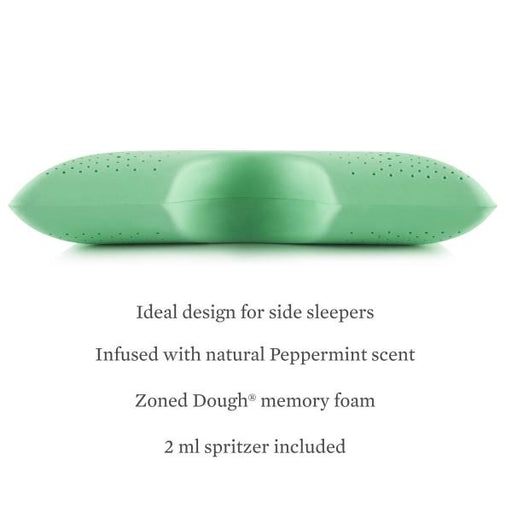Malouf - Shoulder Zoned Dough Queen Pillow + Peppermint - ZZQQSCMPASZP - GreatFurnitureDeal